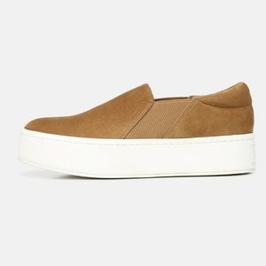 Vince suede warren sneaker in “tan”